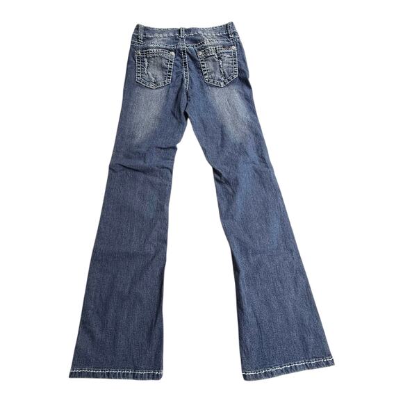 VTG Distressed ANGELS JEANS Boot Cut 5 Pocket Women's Size 8 Blue Denim 29x31.5 - Picture 3 of 8